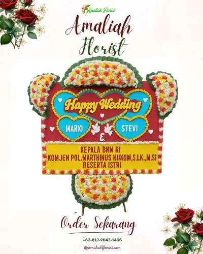 Karangan Papan Bunga Pernikahan buniayu